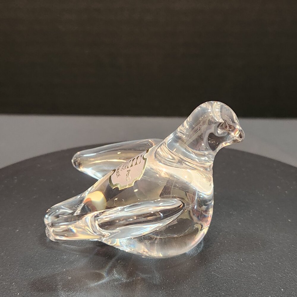NIB Vintage Cristais Hering Handmade 24% Lead Crystal Dove Figurine